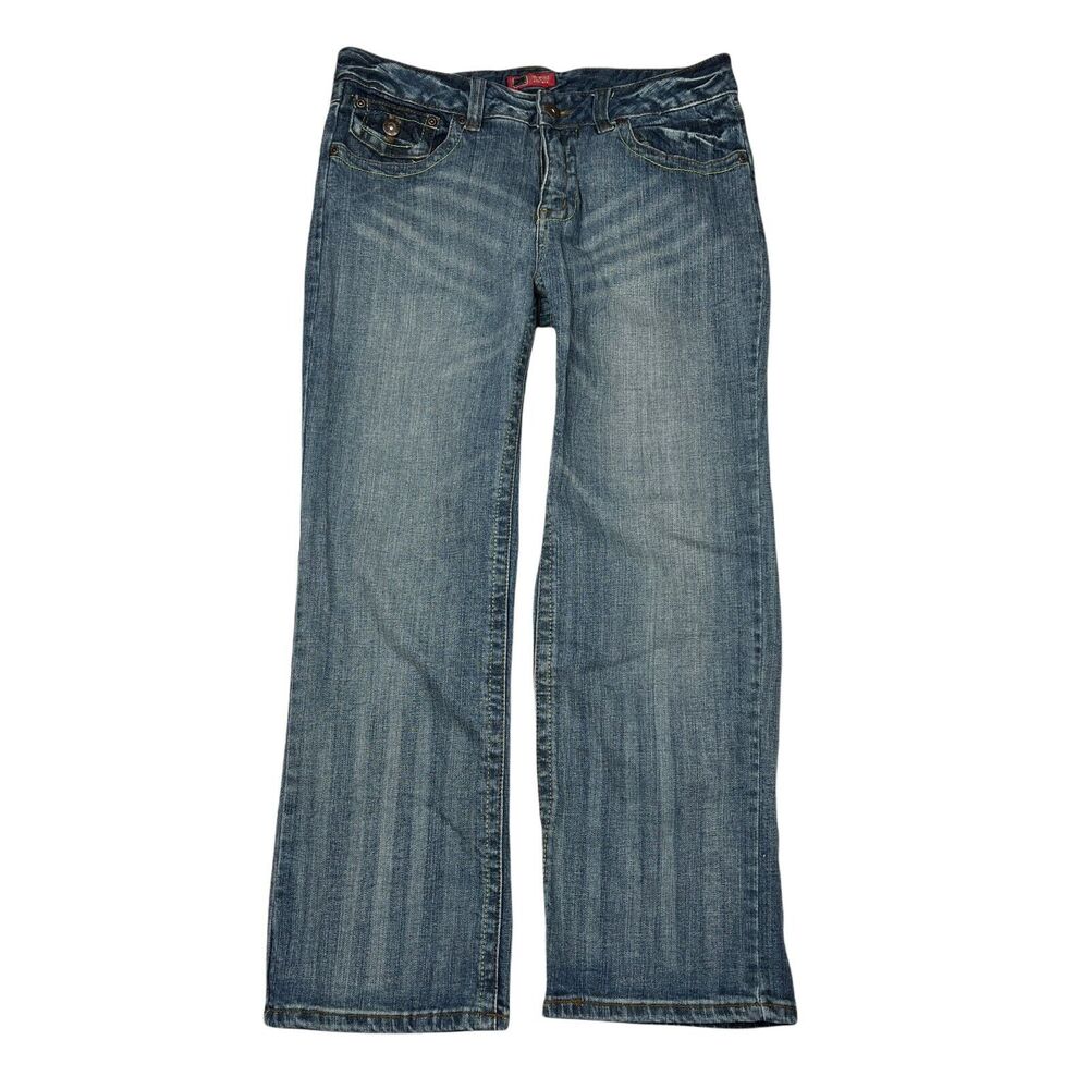 Faded Glory VTG Y2K Flap Pocket Mid Rise Bootcut Jeans Denim Dark Wash Womens 10